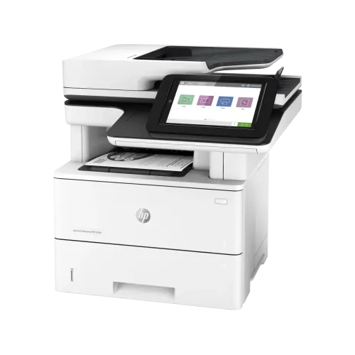 HP LaserJet Enterprise MFP M528dn Multifunctional Mono Laser Printer – ROSEN TECH HP LaserJet Enterprise MFP M528dn multifunctional mono laser printer front view showing control panel and paper trays – ROSEN TECH