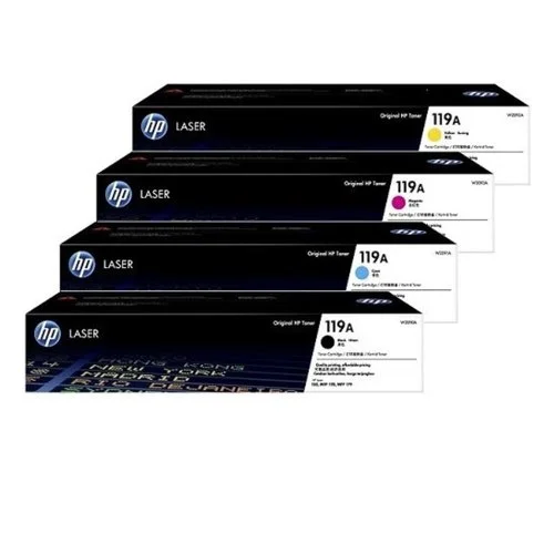 HP 119A Original LaserJet Toner Full Set HP 119A Original LaserJet Toner Full Set with black, cyan, yellow and magenta cartridges from ROSEN TECH.